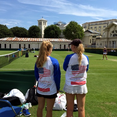 Female tennis players wearing Stars and Stripes Recruitment tops